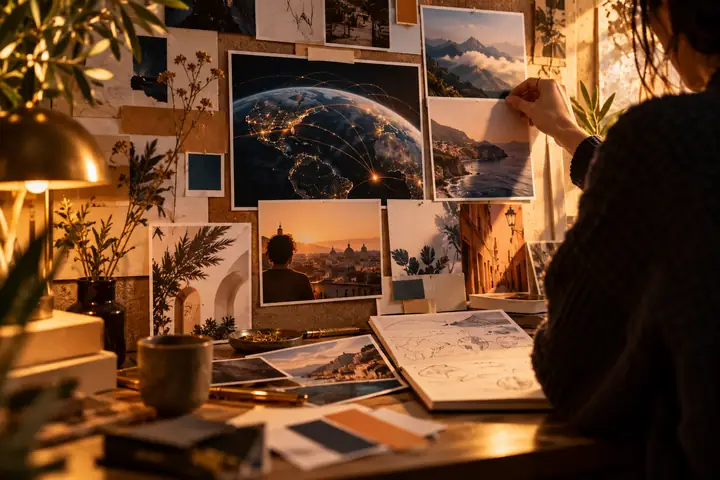 Illustrative product launch moodboard