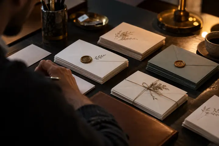 Illustrative correspondence cards